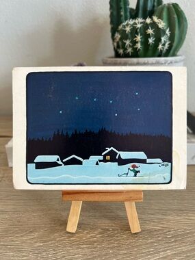 Vintage 1975 Lennart Helje Christmas Eve UNICEF Holiday Art Postcard Sweden